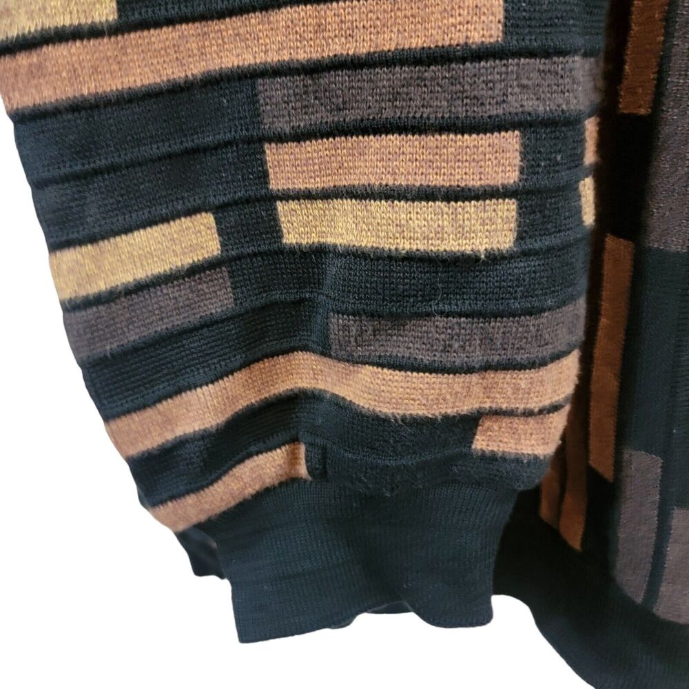 Tundra Canada Sweater Mens Extra Large Black Vintage Dad 3D Pullover Cosby - Picture 5 of 8